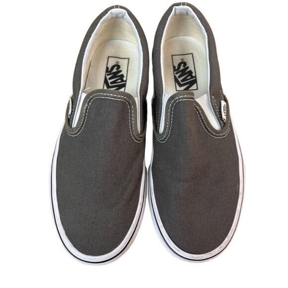 Vans Sneakers Slip On Unisex Men 5.5 Womens 7 Solid Gray Canvas Shoes - Picture 2 of 13